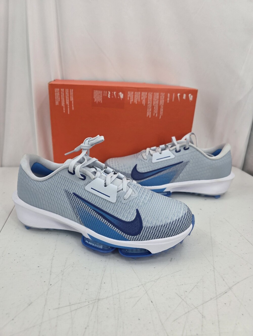 New Nike Golf Air Zoom Infinity Tour Next% 2 FD0217-001 FlyWeave Grey Blue 10.5.
